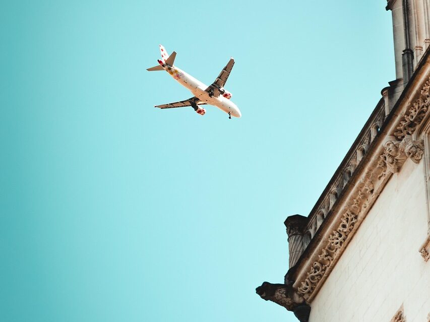 plane, airplane, aircraft, sky, building, nature, travel